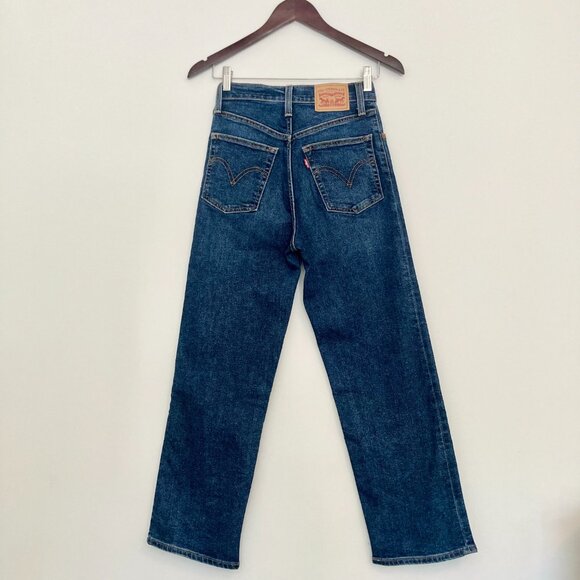 Levi’s Ribcage Straight Ankle Jeans Size 25 High Rise Button Fly Light Wash - Picture 3 of 7